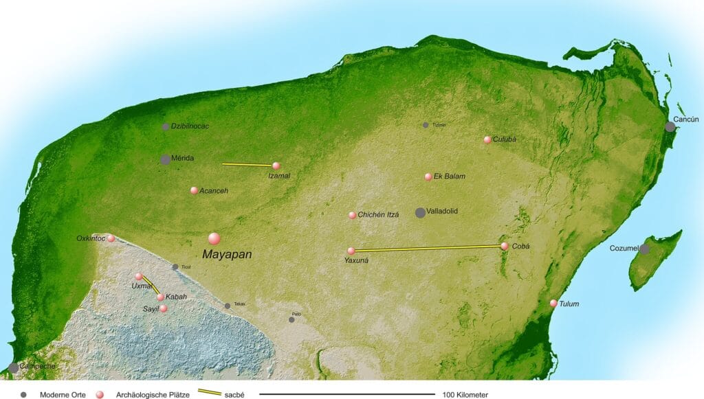 Mayapan on a map