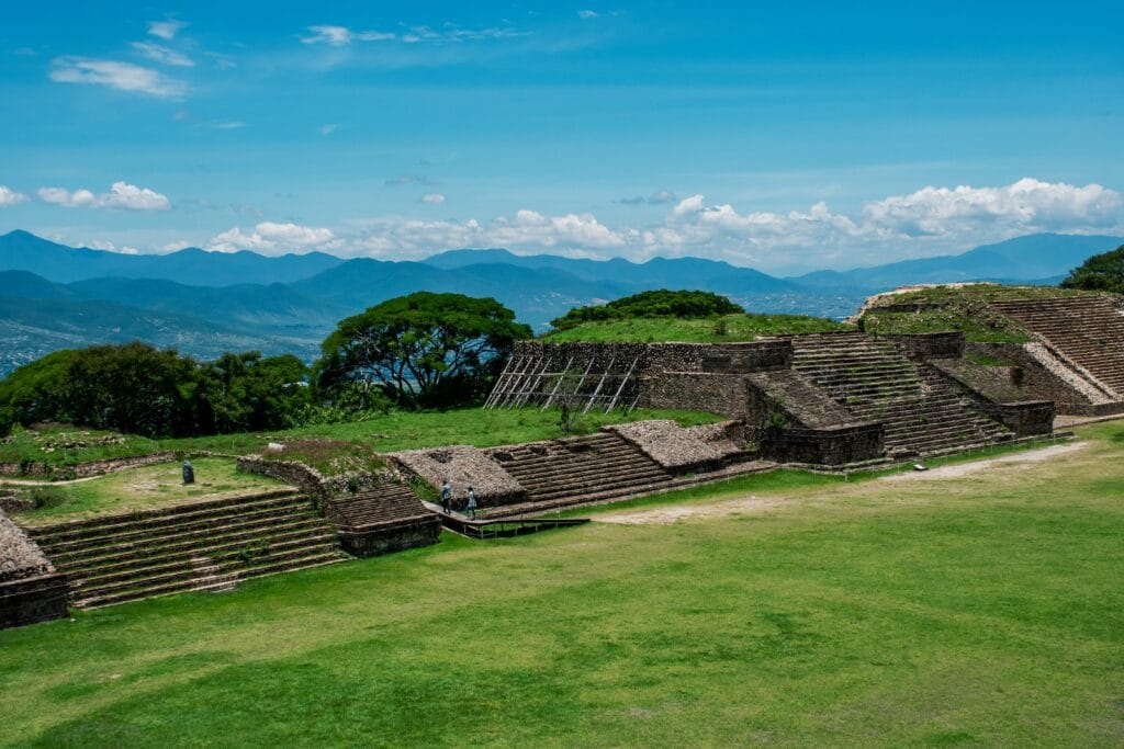 Monte Alban ruins looking over valley